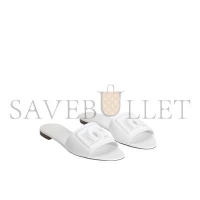 DOLCE GABBANA CALFSKIN SLIDERS WITH DG LOGO CQ0436AY32980001 DOLCE GABBANA CALFSKIN SLIDERS WITH DG LOGO CQ0436AY32980001